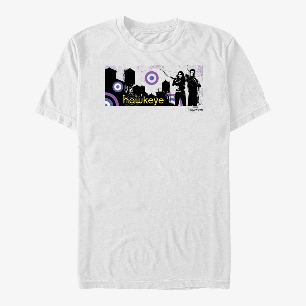 Футболки Merch Marvel Hawkeye - City Stencil Graphic Unisex T-Shirt White