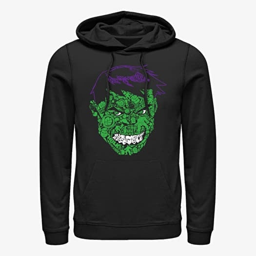 Hanorac Merch Marvel Avengers Classic - HulkFace Icons Unisex Hoodie Black
