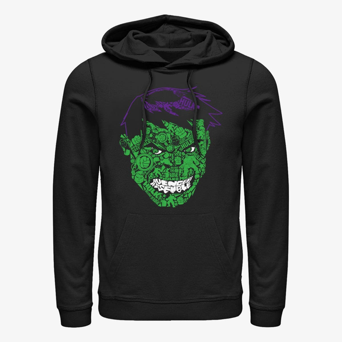 Hoodies and sweatshirts  Merch Marvel Avengers Classic - HulkFace Icons Unisex Hoodie Black