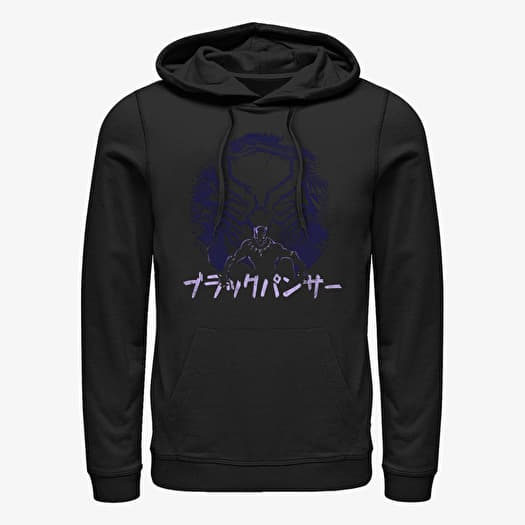 Pulóver Merch Marvel Avengers Classic - Black Panther Kanji Unisex Hoodie Black