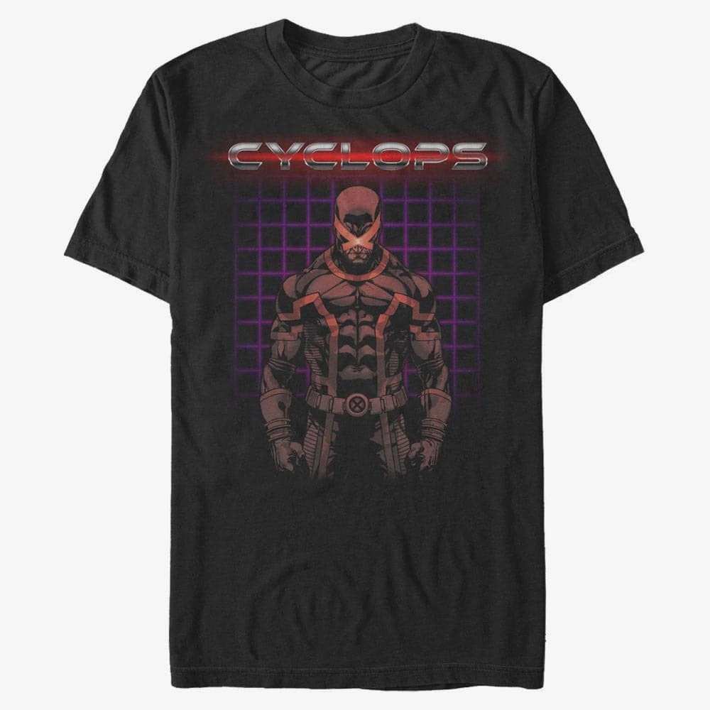 Trička Merch Marvel X-Men - Retro Clops Unisex T-Shirt Black