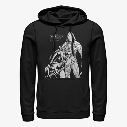 Sweatshirt Merch Marvel Moon Knight - Mk Line Art Duo Unisex Hoodie Black