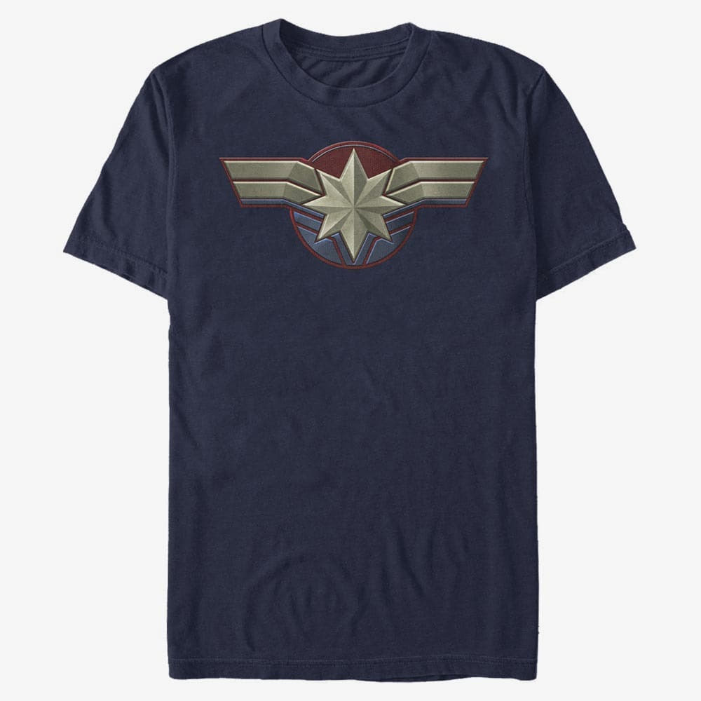 T-shirts Merch Captain Marvel - Marvel Costume LOGO Unisex T-Shirt Navy Blue