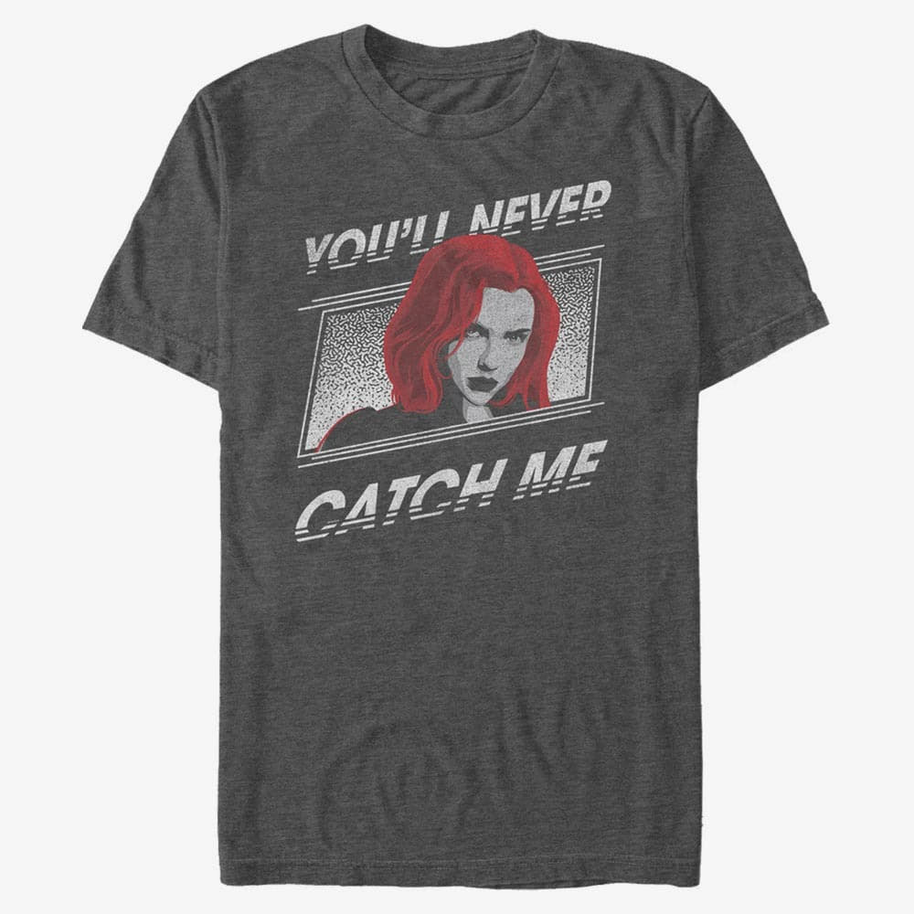 Camisetas Merch Marvel Black Widow - Never Catch Me Unisex T-Shirt Dark Heather Grey