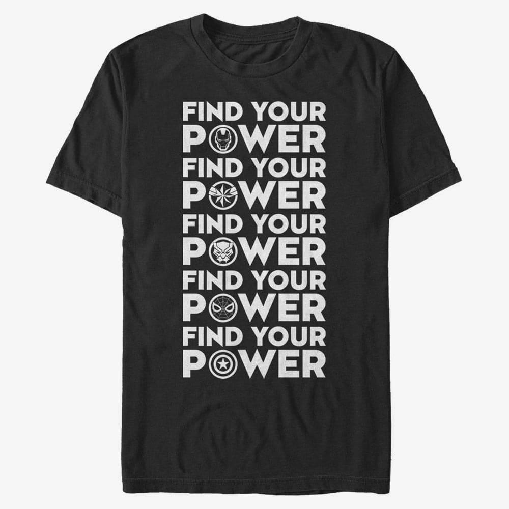 Trička Merch Marvel Avengers Classic - Team Power Unisex T-Shirt Black