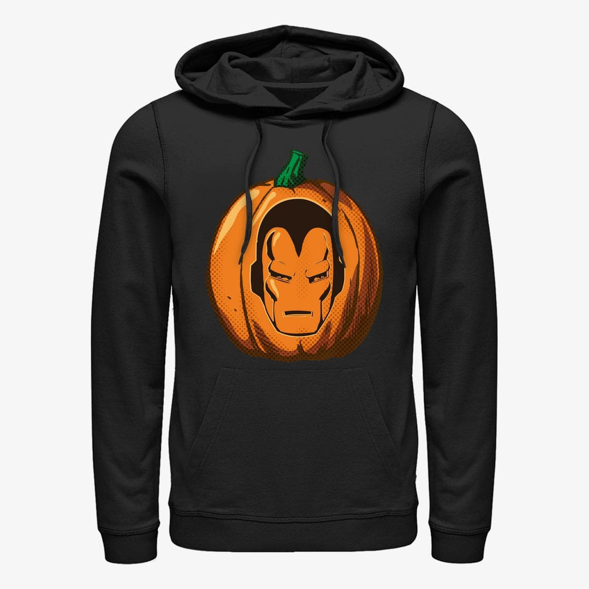 Sweatshirts Merch Marvel Avengers Classic - Iron Pumpkin Unisex Hoodie Black