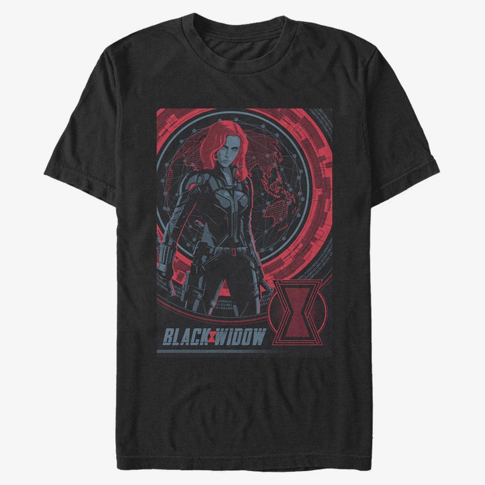 T-Shirts Merch Marvel Black Widow - Widow Globe Unisex T-Shirt Black