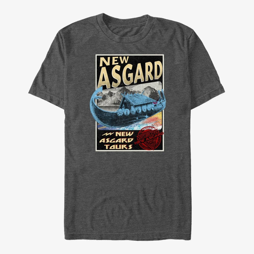 T-shirts Merch Marvel Thor: Love and Thunder - New Asgard Destination Unisex T-Shirt Dark Heather Grey