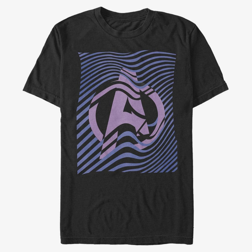 T-shirts Merch Marvel Avengers Classic - Wavy Avengers Icon Unisex T-Shirt Black