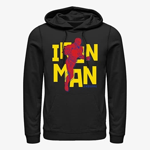 Mikina Merch Marvel Avengers: Endgame - Text Pop Iron Unisex Hoodie Black