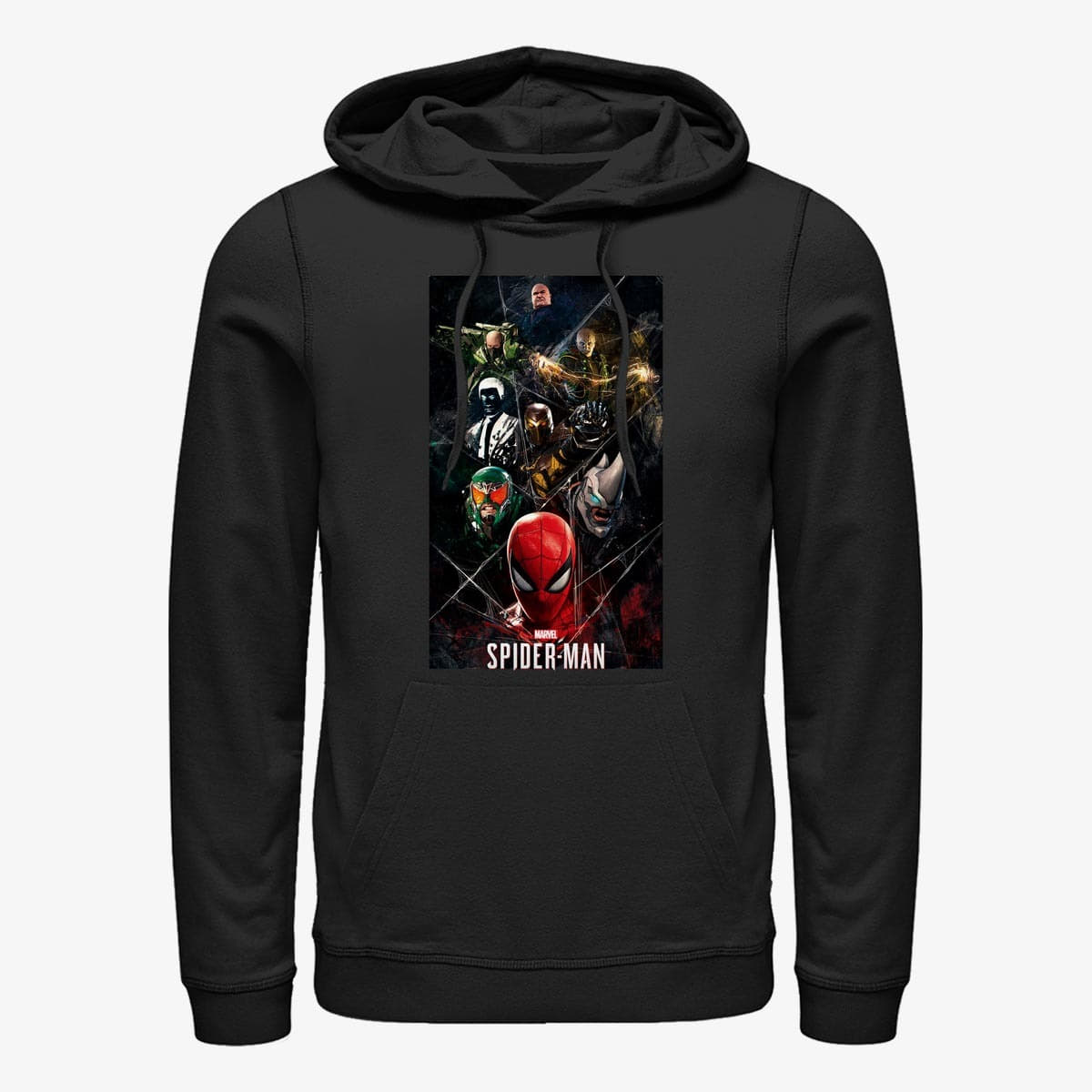 Mikiny Merch Marvel - Villain Webbs Unisex Hoodie Black