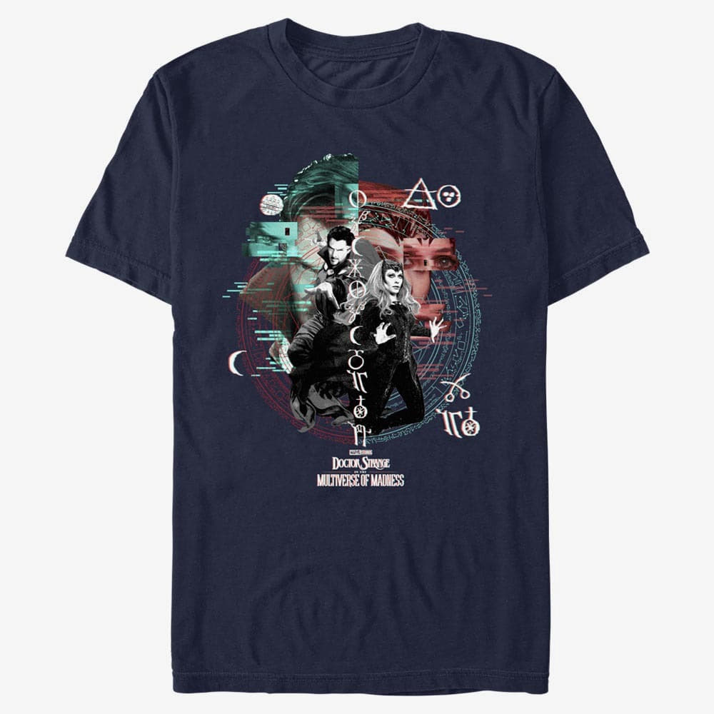 T-Shirts Merch Marvel Doctor Strange in the Multiverse of Madness - Magic Glitch Unisex T-Shirt Navy Blue