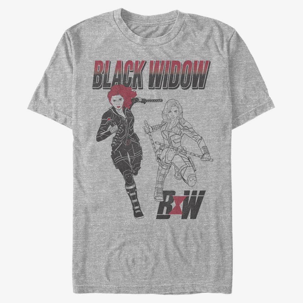 Camisetas Merch Marvel Black Widow - BLACK WIDOW Unisex T-Shirt Heather Grey