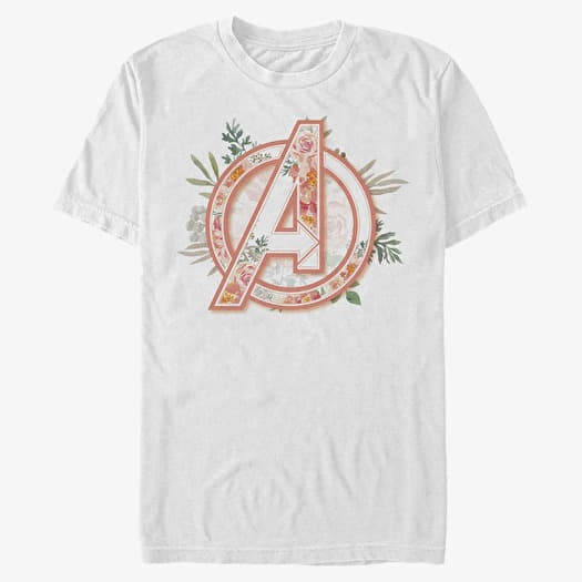 Majica Merch Marvel Classic - Avenger Floral Unisex T-Shirt White