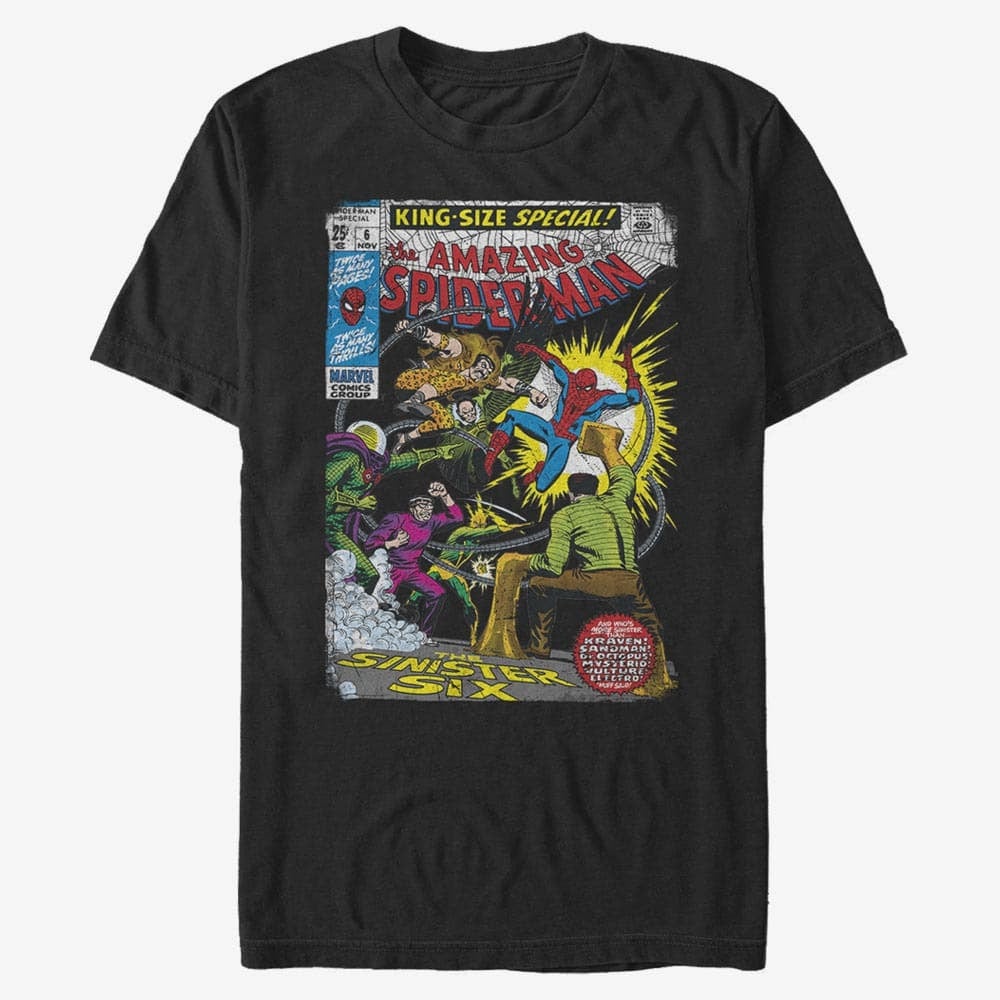 T-Shirts Merch Marvel Spider-Man Classic - Sinister 6 Comic Unisex T-Shirt Black