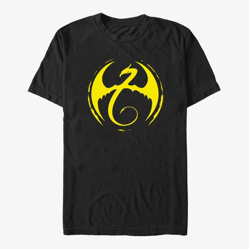 Trička Merch Marvel Defenders - Iron Fist Logo Unisex T-Shirt Black