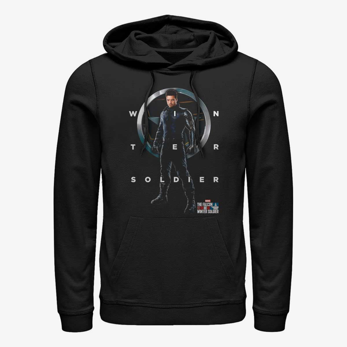 Толстовки та реглани Merch Marvel The Falcon and the Winter Soldier - WINTER SOLDIER GRID TEXT Unisex Hoodie Black