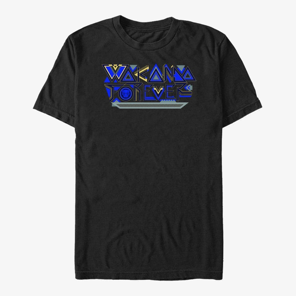 T-särgid Merch Marvel Black Panther: Wakanda Forever - Wakanda Forever Pattern Unisex T-Shirt Black