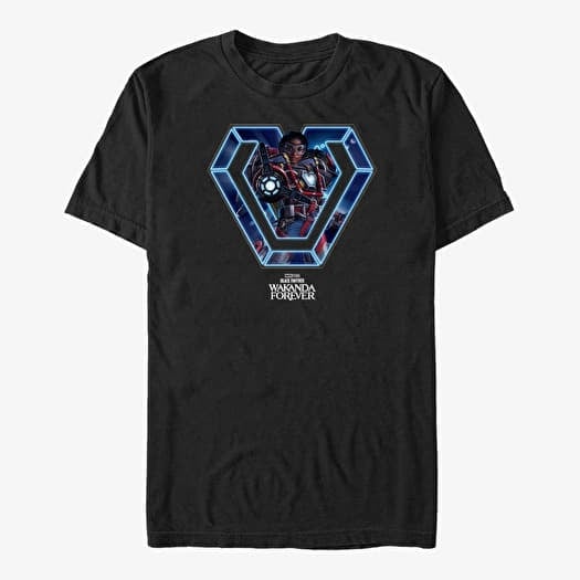 Póló Merch Marvel Black Panther: Wakanda Forever - Iron Heart Neon Unisex T-Shirt Black