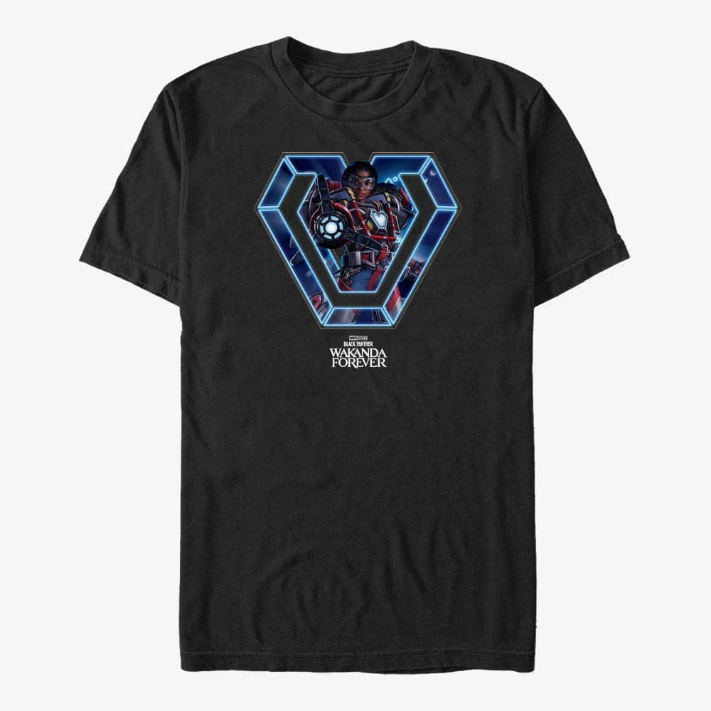 T-shirts Merch Marvel Black Panther: Wakanda Forever - Iron Heart Neon Unisex T-Shirt Black