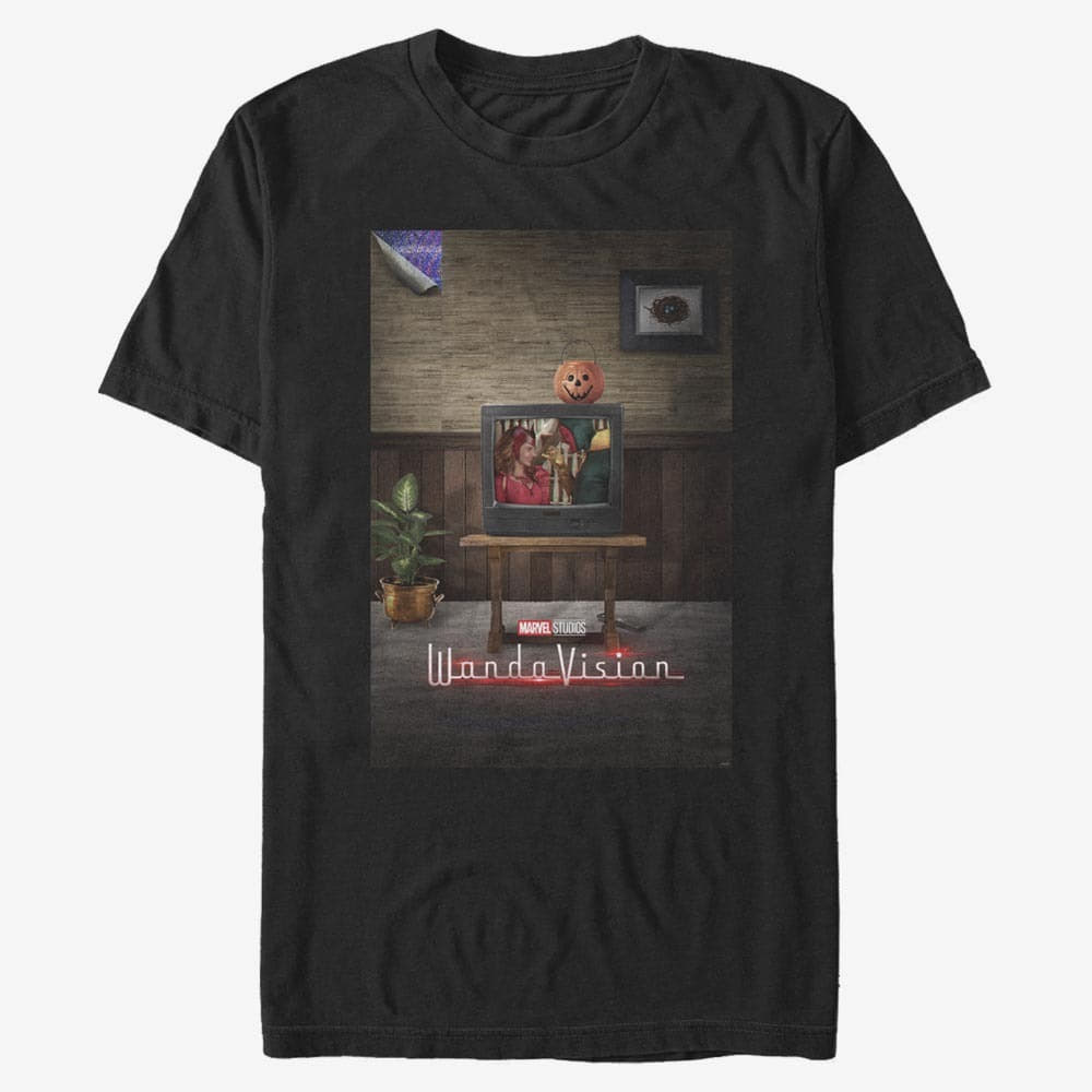 Pólók Merch Marvel WandaVision - WV Poster 90s Unisex T-Shirt Black