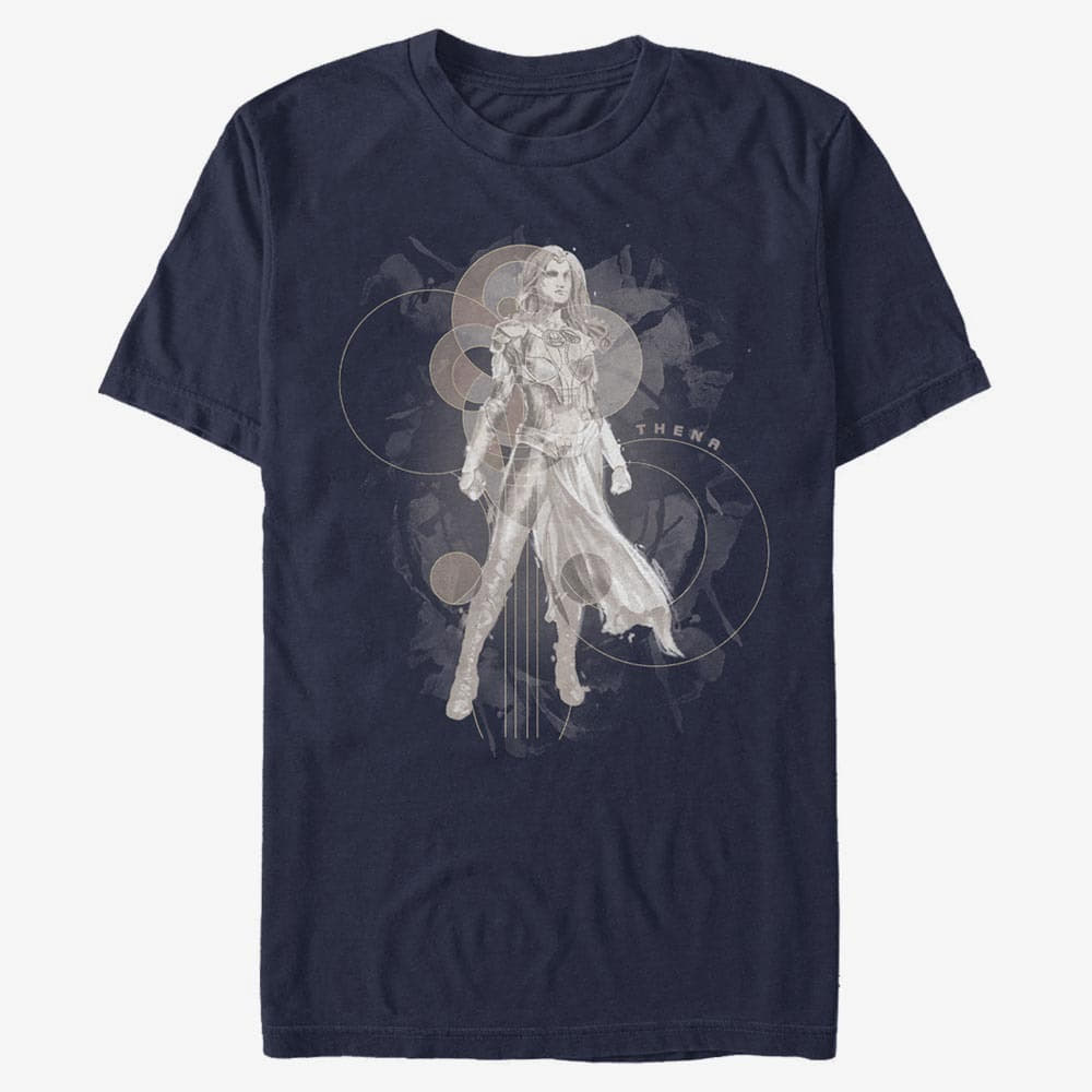 Pólók Merch Marvel The Eternals - Thena Hero Unisex T-Shirt Navy Blue