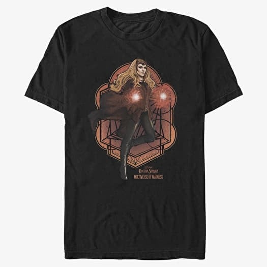 Tričko Merch Marvel Doctor Strange in the Multiverse of Madness - Wanda Mandala Unisex T-Shirt Black