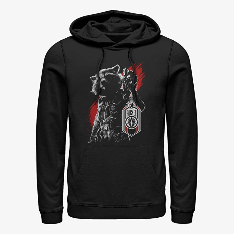 Mikina Merch Marvel Avengers: Endgame - Rocket Tag Unisex Hoodie Black