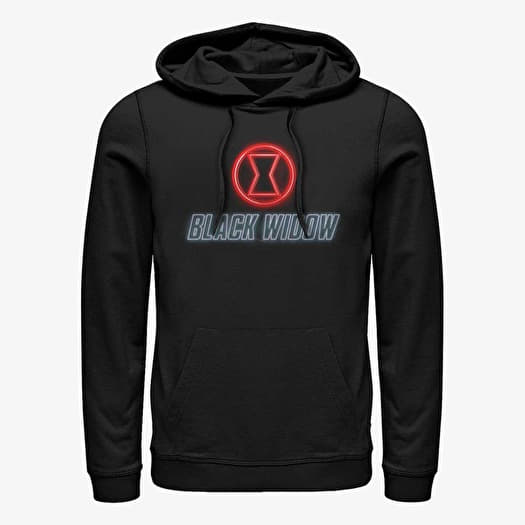 Mikina Merch Marvel - BLACK WIDOW NEON Unisex Hoodie Black