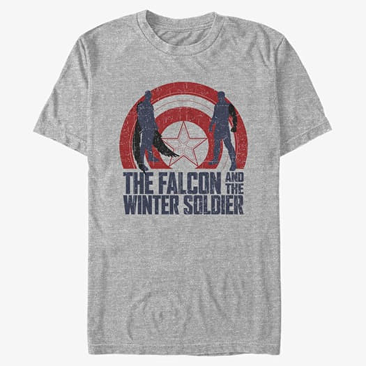 T-shirt Merch Marvel The Falcon and the Winter Soldier - Shield Sun Unisex T-Shirt Heather Grey