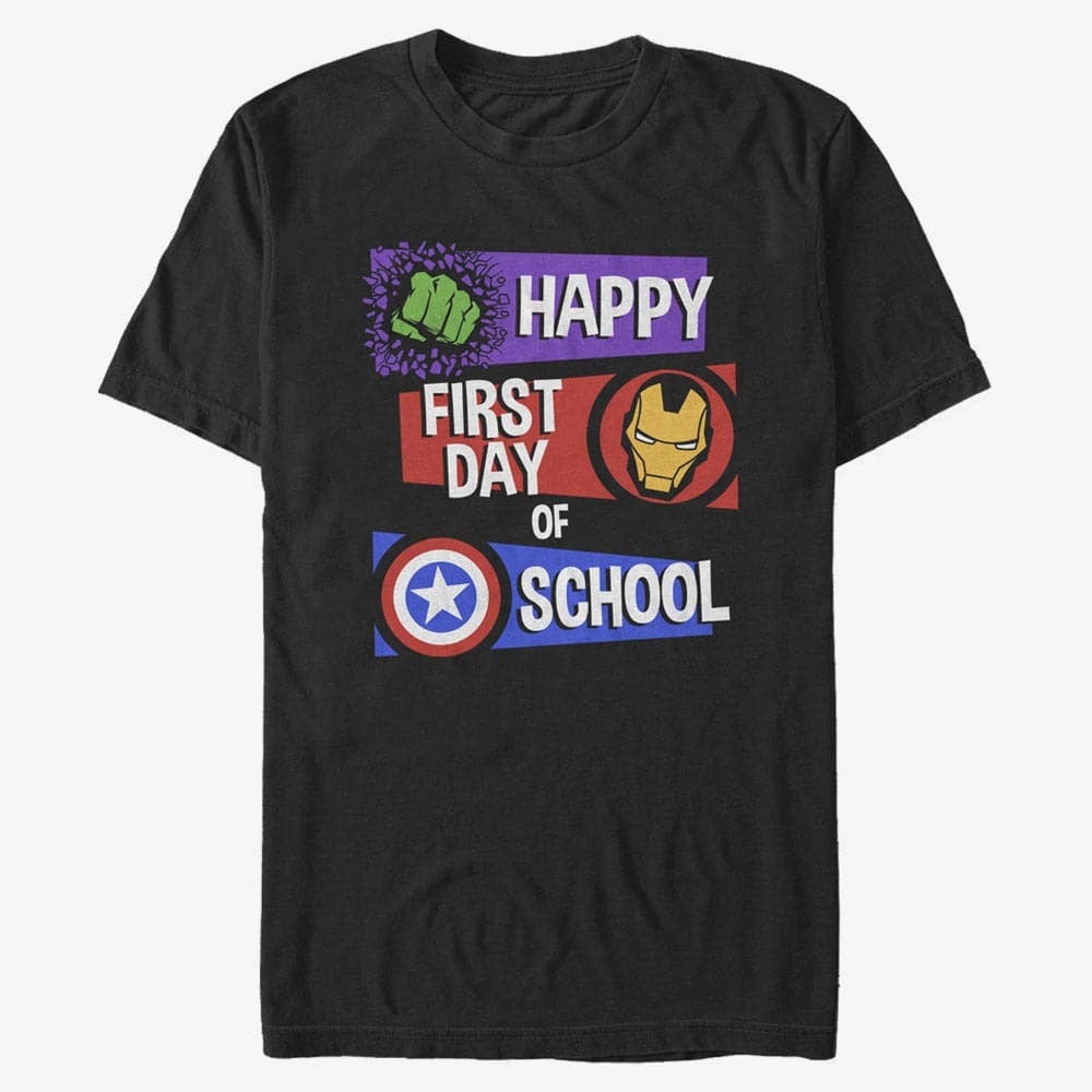 T-shirts Merch Marvel - HAPPY FIRST DAY OF SCHOOL Unisex T-Shirt Black