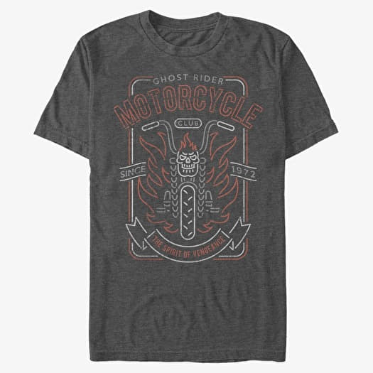 Tričko Merch Marvel - Ghost Rider Motorcycle Club Unisex T-Shirt Dark Heather Grey