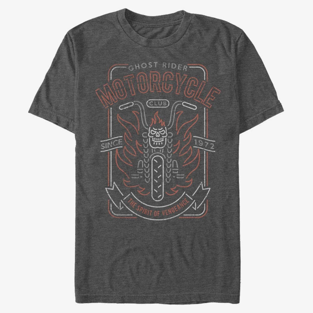 T-shirts Merch Marvel - Ghost Rider Motorcycle Club Unisex T-Shirt Dark Heather Grey