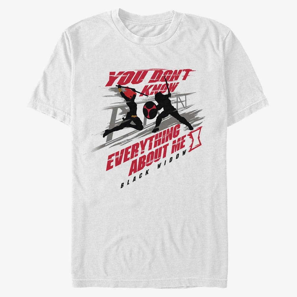 Marškinėliai Merch Marvel Black Widow - Widow Secrets Unisex T-Shirt White