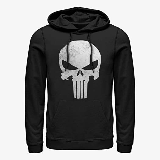 Sweatshirt Merch Marvel - Punisher Distressed Skull Unisex Hoodie Black