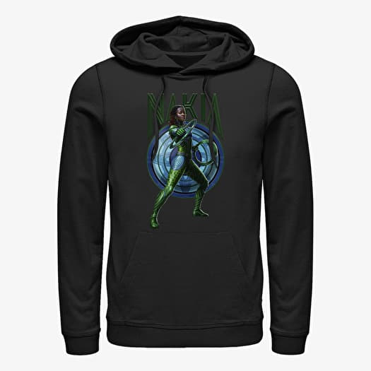 Pulóver Merch Marvel Black Panther: Wakanda Forever - Nakia Shield Unisex Hoodie Black