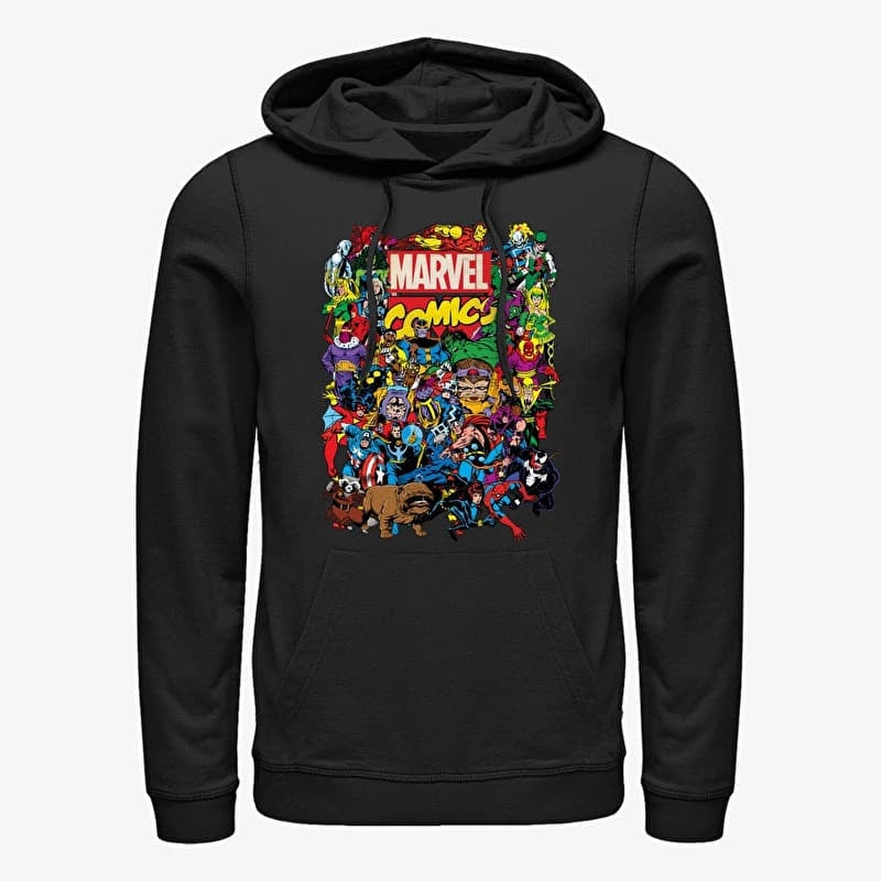 Hoodica Merch Marvel Avengers Classic - Entire Cast Unisex Hoodie Black