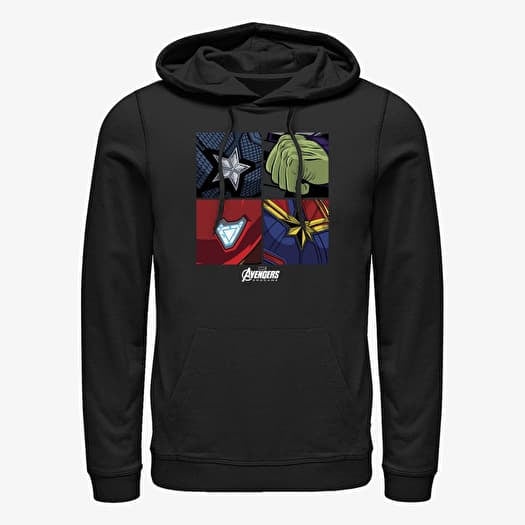 Sweatshirt Merch Marvel Avengers - Hero Emblems Unisex Hoodie Black
