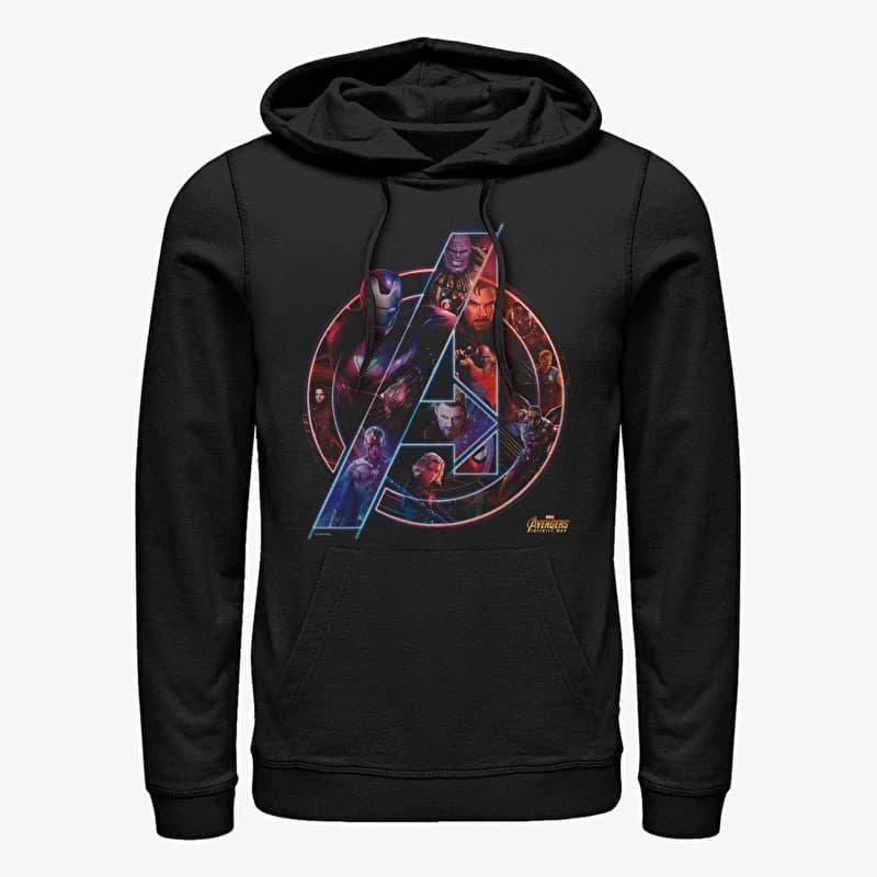 Sweatshirt Merch Marvel Avengers: Infinity War - Team Neon Unisex Hoodie Black