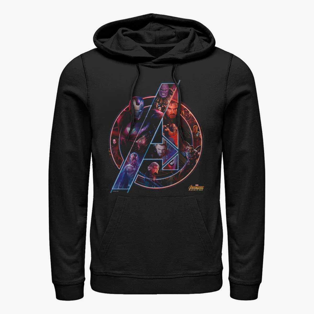 Bluzy Merch Marvel Avengers: Infinity War - Team Neon Unisex Hoodie Black