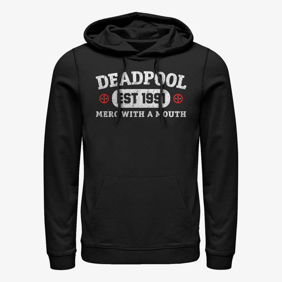 Sweatshirts Merch Marvel Deadpool Athletic Merc Unisex Hoodie Black Queens