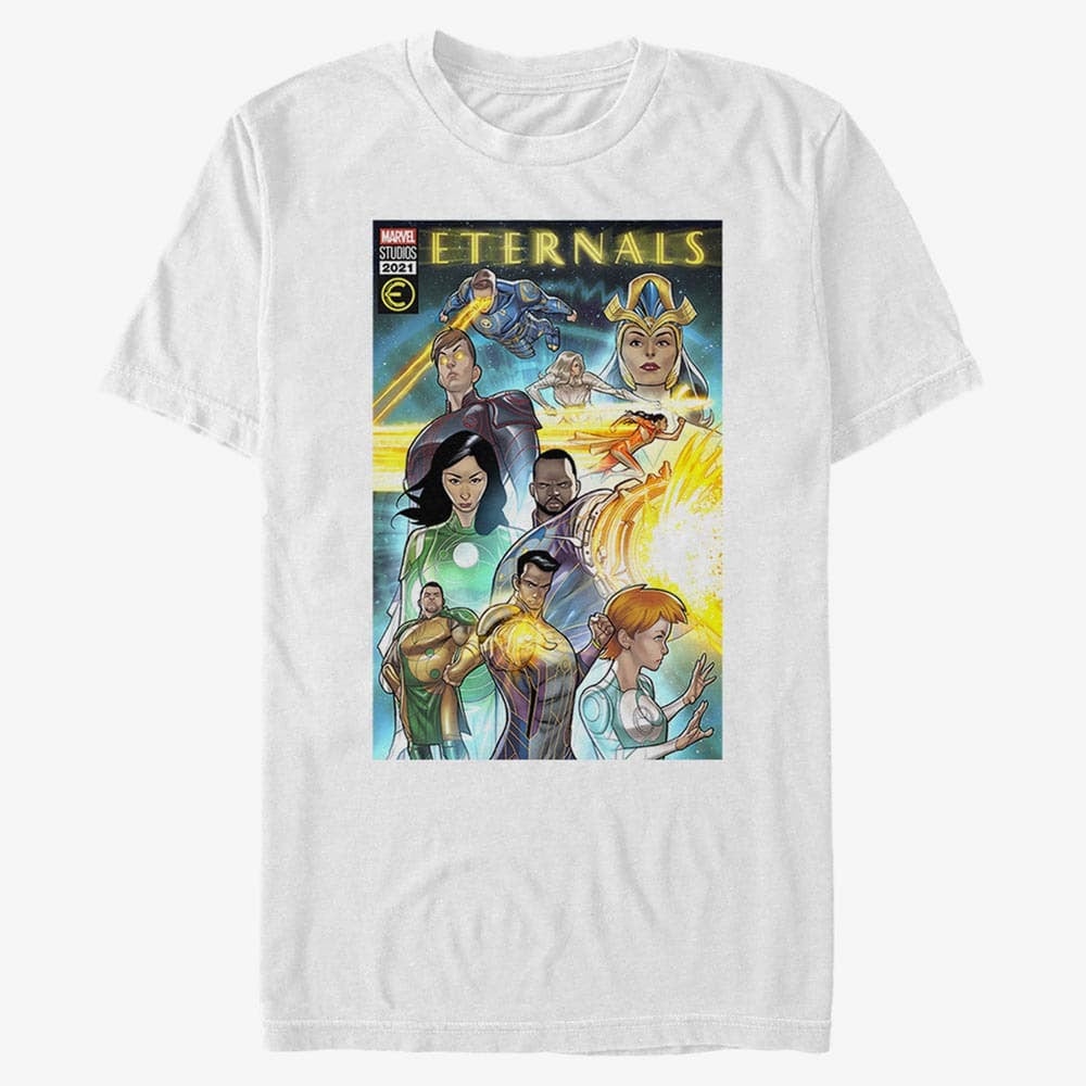 Trička Merch Marvel The Eternals - Comic Cover Unisex T-Shirt White