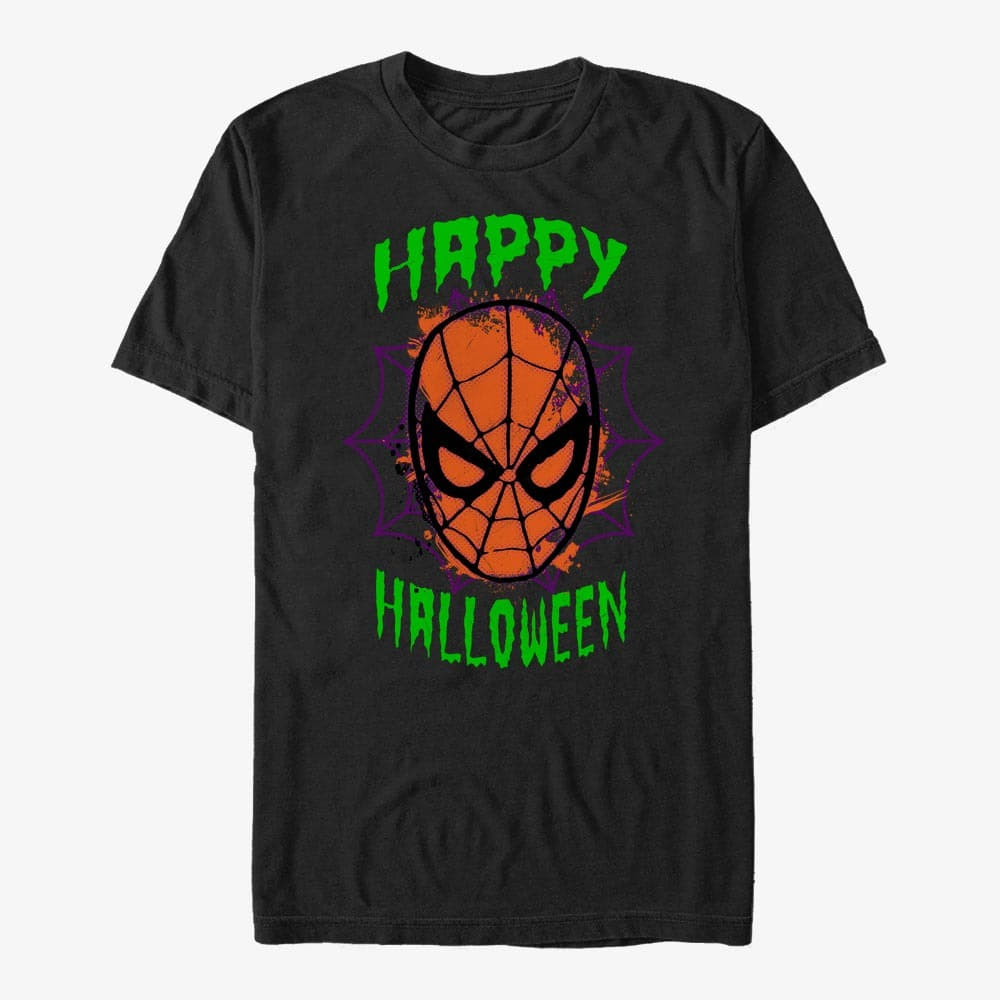majice kratkih rukava Merch Marvel Spider-Man Classic - SpiderFace Halloween Unisex T-Shirt Black