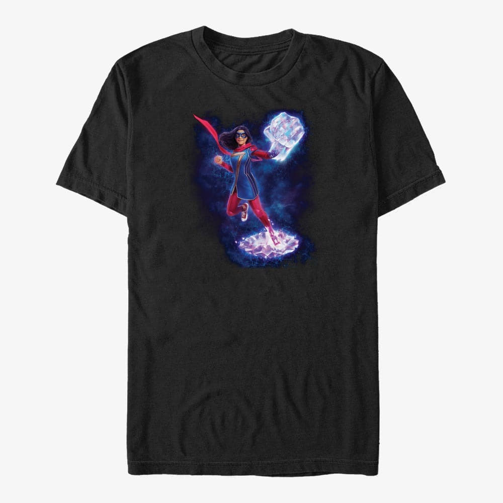 Trička Merch Ms. Marvel - Hero Big Fist Unisex T-Shirt Black