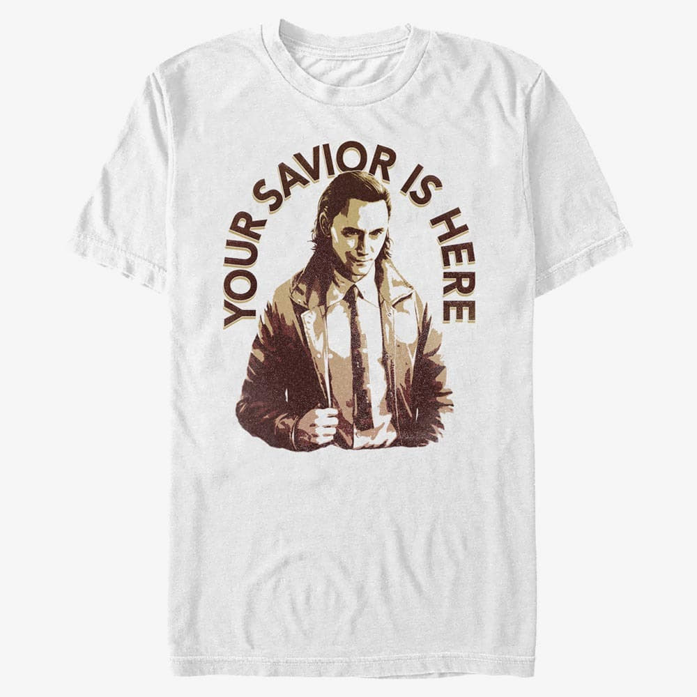 T-shirts Merch Marvel Loki - Your Savior Is Here Unisex T-Shirt White