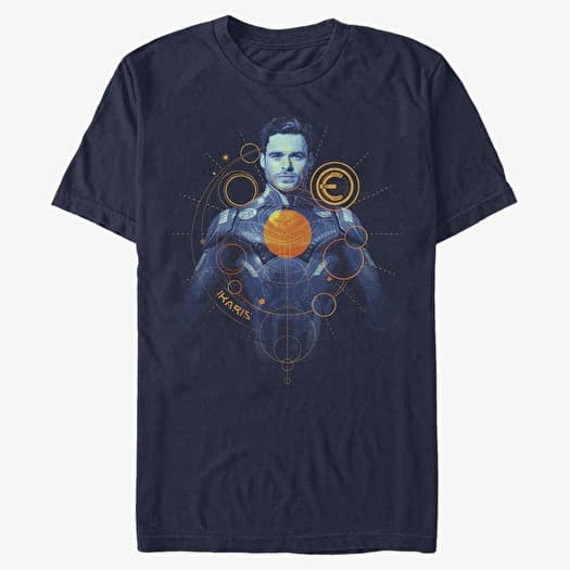 T-shirt Merch Marvel: Eternals - Ikaris Orange Unisex T-Shirt Navy Blue