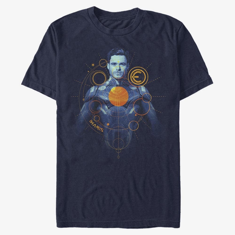 T-Shirts Merch Marvel: Eternals - Ikaris Orange Unisex T-Shirt Navy Blue