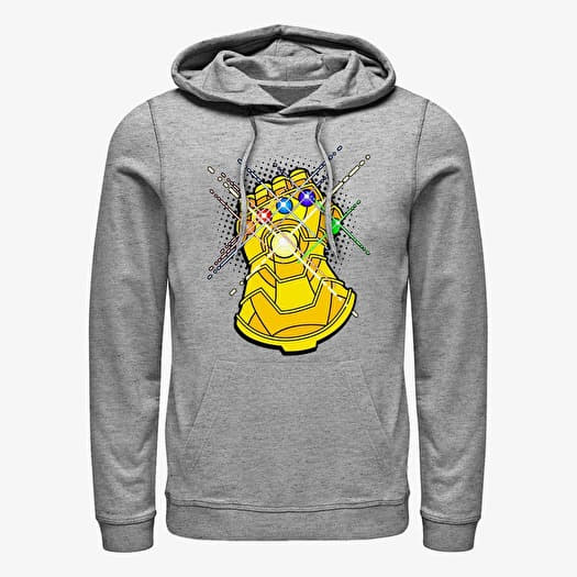 Sweatshirt Merch Marvel Avengers Classic - Gold Gauntlet Unisex Hoodie Heather Grey
