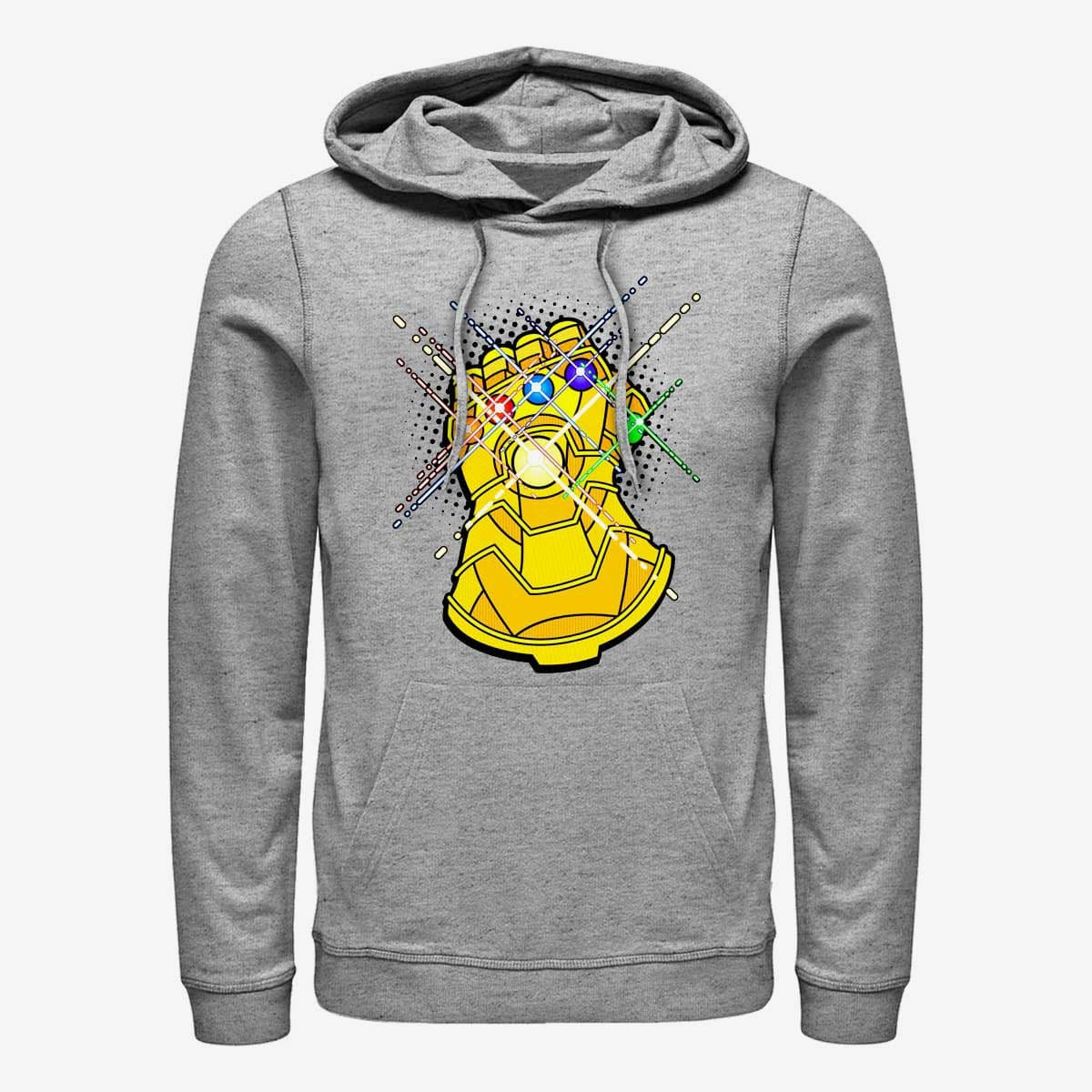 Hupparit ja collegepaidat Merch Marvel Avengers Classic - Gold Gauntlet Unisex Hoodie Heather Grey
