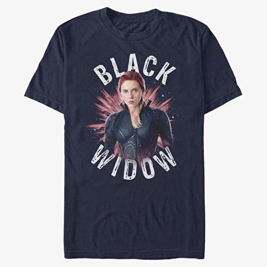 T Shirts Merch Marvel Avengers Endgame Black Widow Burst Unisex T Shirt Navy Blue Queens
